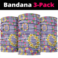 Hawaiian Leis Neck Gaiter Kakau Tattoos and Palaka Pastel Purple Color