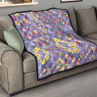 Hawaiian Leis Quilt Kakau Tattoos and Palaka Pastel Purple Color