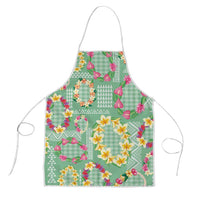 Hawaiian Leis Apron Kakau Tattoos and Palaka Pastel Green Color
