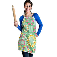 Hawaiian Leis Apron Kakau Tattoos and Palaka Pastel Green Color