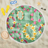 Hawaiian Leis Beach Blanket Kakau Tattoos and Palaka Pastel Green Color