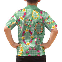 Hawaiian Leis Hawaiian Shirt Kakau Tattoos and Palaka Pastel Green Color