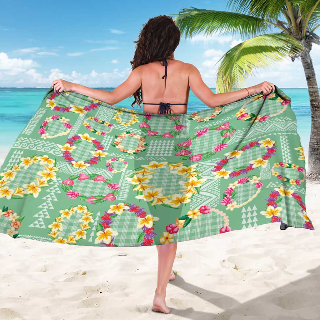 Hawaiian Leis Sarong Kakau Tattoos and Palaka Pastel Green Color