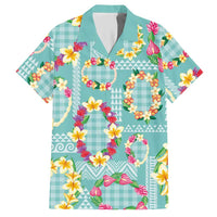 Hawaiian Leis Hawaiian Shirt Kakau Tattoos and Palaka Pastel Teal Color