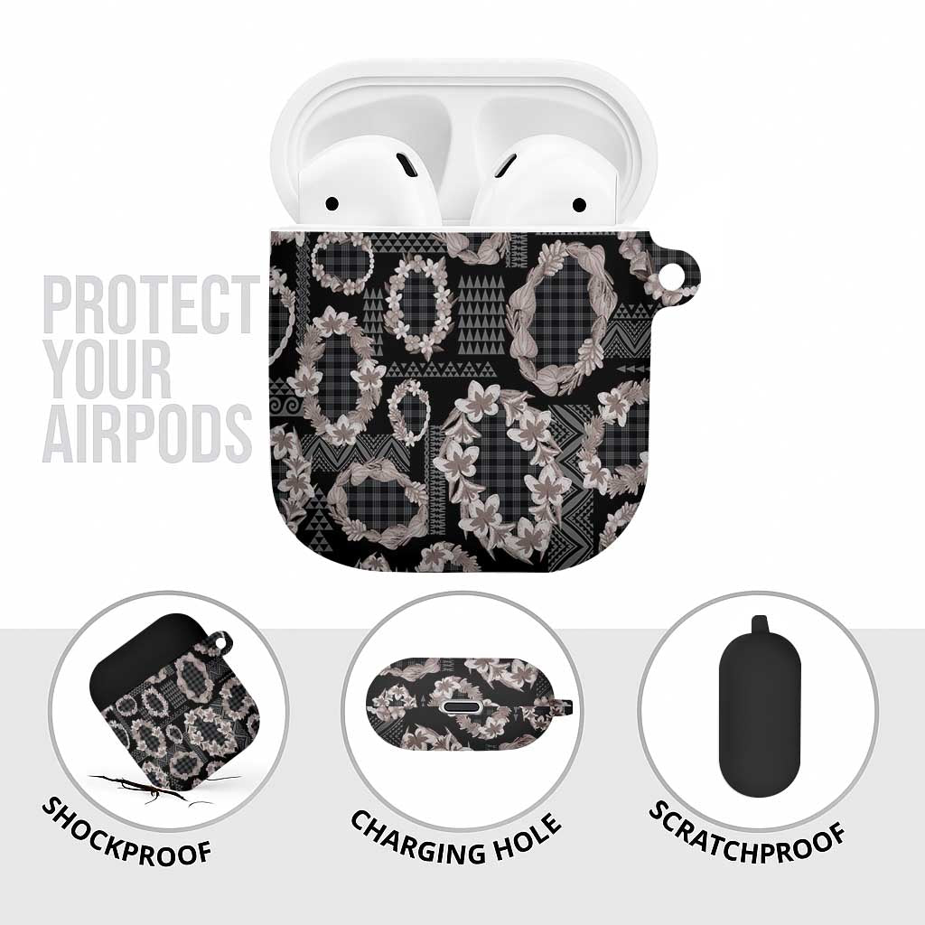 Hawaiian Leis AirPods Case Kakau Tattoos and Palaka Pastel Grayscale