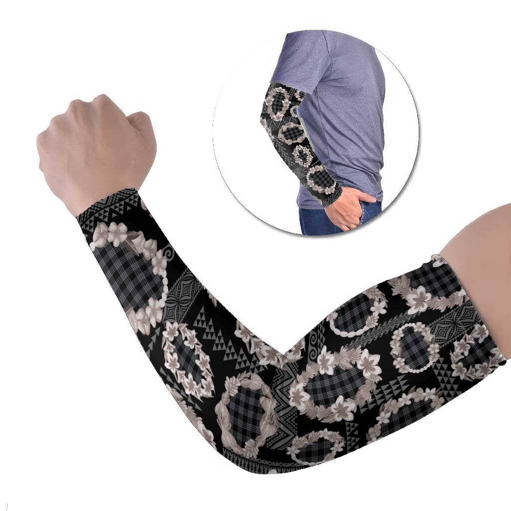 Hawaiian Leis Arm Sleeves Kakau Tattoos and Palaka Pastel Grayscale