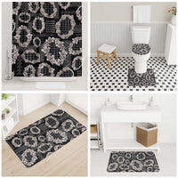 Hawaiian Leis Bathroom Set Kakau Tattoos and Palaka Pastel Grayscale