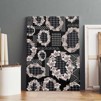Hawaiian Leis Canvas Wall Art Kakau Tattoos and Palaka Pastel Grayscale