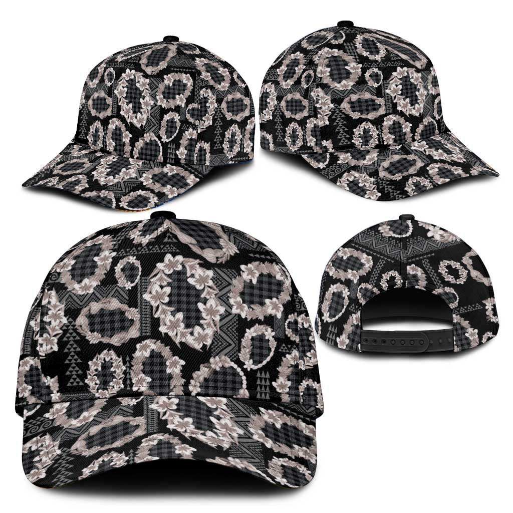 Hawaiian Leis Classic Cap Kakau Tattoos and Palaka Pastel Grayscale