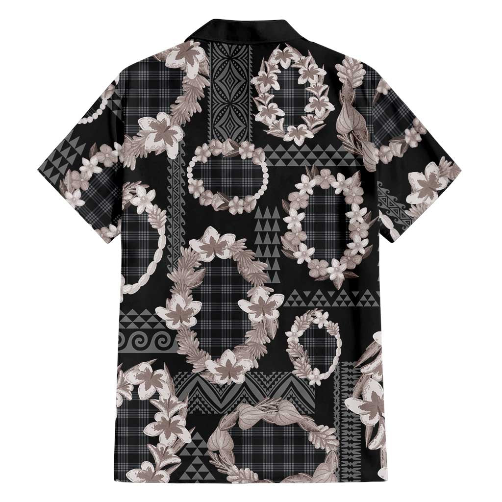 Hawaiian Leis Family Matching Puletasi and Hawaiian Shirt Kakau Tattoos and Palaka Pastel Grayscale LT03 - Polynesian Pride
