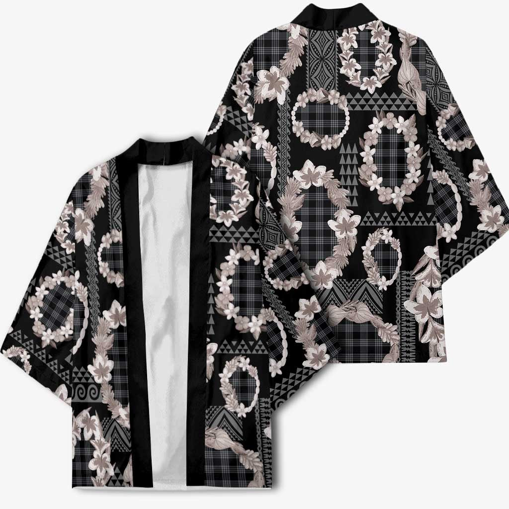 Hawaiian Leis Kimono Kakau Tattoos and Palaka Pastel Grayscale