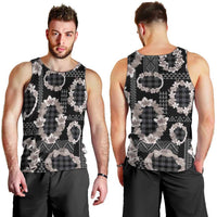 Hawaiian Leis Men Tank Top Kakau Tattoos and Palaka Pastel Grayscale