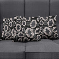 Hawaiian Leis Pillow Cover Kakau Tattoos and Palaka Pastel Grayscale