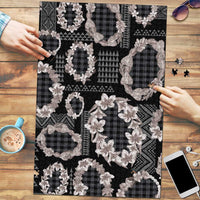 Hawaiian Leis Puzzle Kakau Tattoos and Palaka Pastel Grayscale