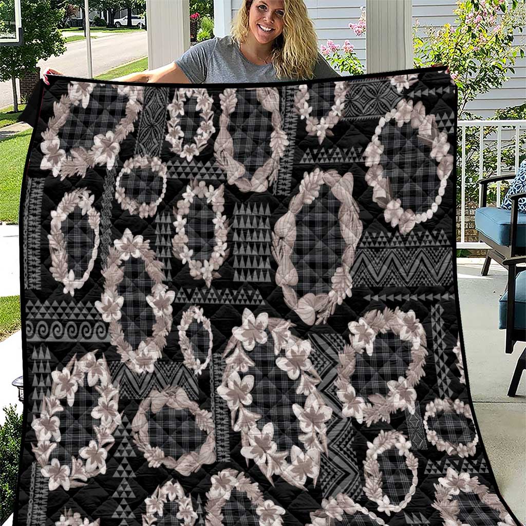 Hawaiian Leis Quilt Kakau Tattoos and Palaka Pastel Grayscale