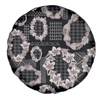 Hawaiian Leis Spare Tire Cover Kakau Tattoos and Palaka Pastel Grayscale