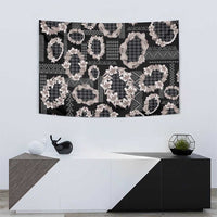 Hawaiian Leis Tapestry Kakau Tattoos and Palaka Pastel Grayscale