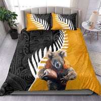 New Zealand and Australia Rugby Bedding Set Koala and Maori Warrior Together