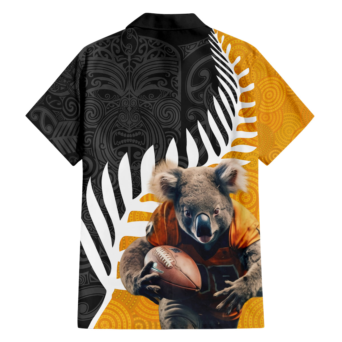 New Zealand and Australia Rugby Family Matching Off Shoulder Maxi Dress and Hawaiian Shirt Koala and Maori Warrior Together LT03 - Polynesian Pride