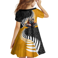 New Zealand and Australia Rugby Family Matching Summer Maxi Dress and Hawaiian Shirt Koala and Maori Warrior Together LT03 - Polynesian Pride