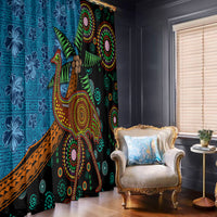 Fiji and Australia Window Curtain Palm Tree and Abogirinal Emu