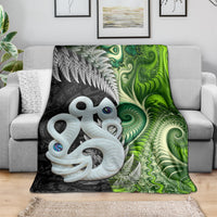 New Zealand Koru Natural Blanket Manaia and Silver Fern Maori Pattern LT03 - Polynesian Pride