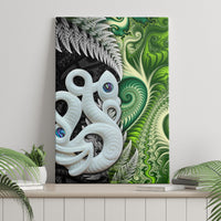 New Zealand Koru Natural Canvas Wall Art Manaia and Silver Fern Maori Pattern LT03 - Polynesian Pride