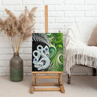 New Zealand Koru Natural Canvas Wall Art Manaia and Silver Fern Maori Pattern LT03 - Polynesian Pride
