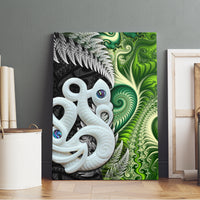 New Zealand Koru Natural Canvas Wall Art Manaia and Silver Fern Maori Pattern LT03 - Polynesian Pride