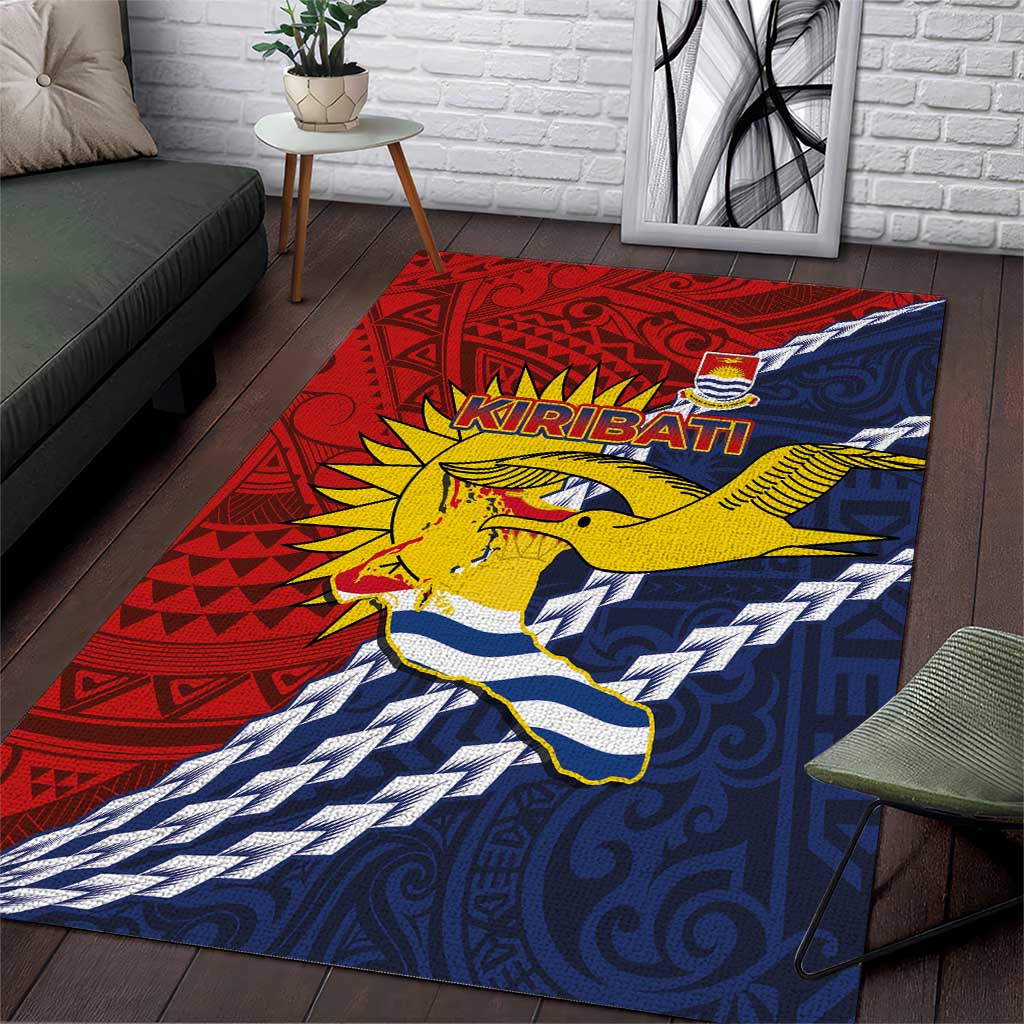 Kiribati Independence Day Area Rug Polynesian and Melanesian Art Tattoo LT03 Red - Polynesian Pride