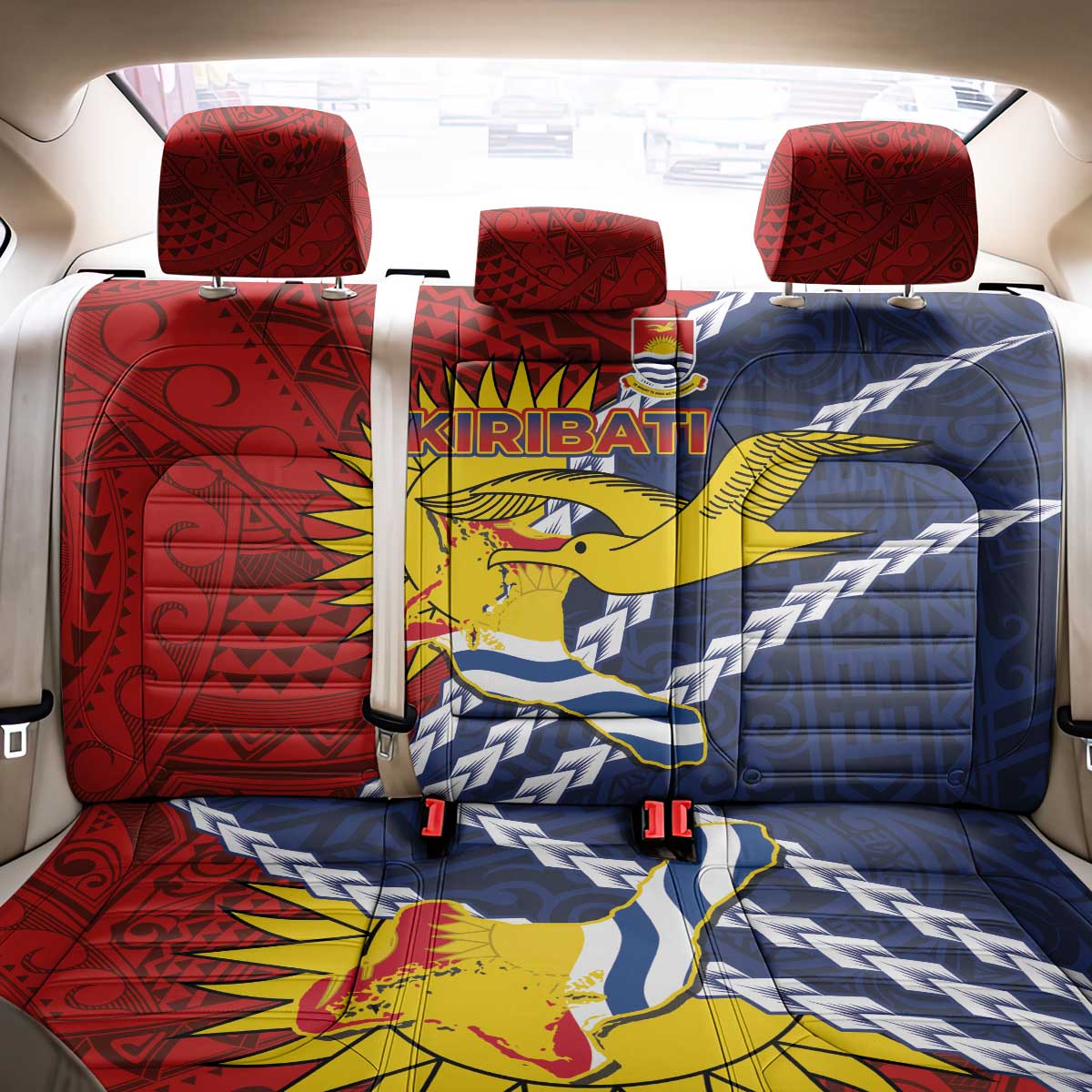 Kiribati Independence Day Back Car Seat Cover Polynesian and Melanesian Art Tattoo LT03 - Polynesian Pride