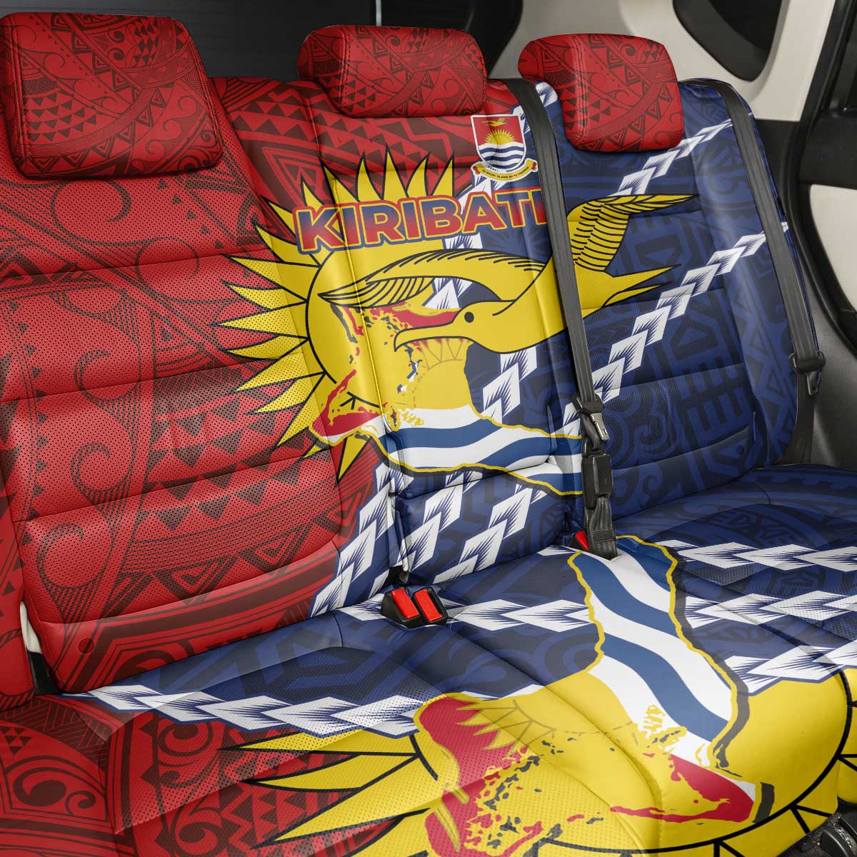 Kiribati Independence Day Back Car Seat Cover Polynesian and Melanesian Art Tattoo LT03 - Polynesian Pride