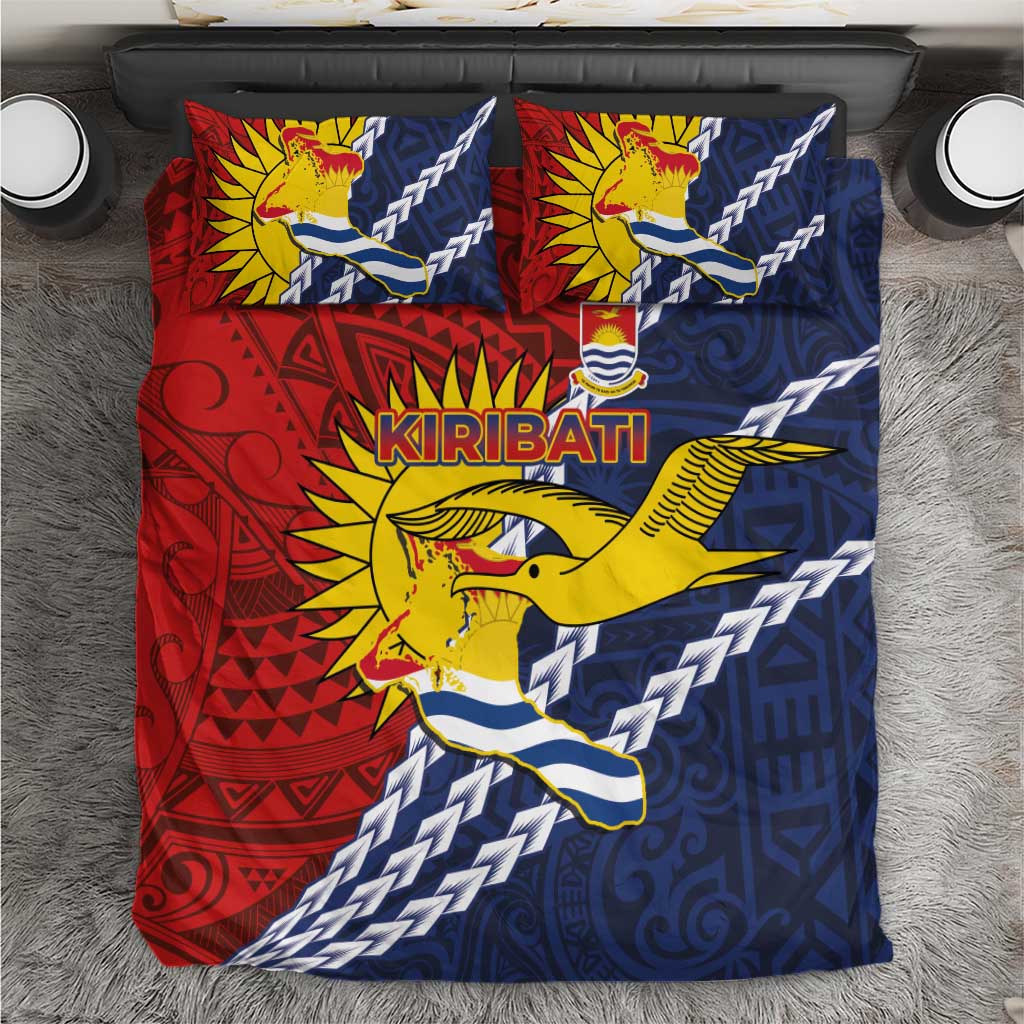 Kiribati Independence Day Bedding Set Polynesian and Melanesian Art Tattoo LT03 Red - Polynesian Pride