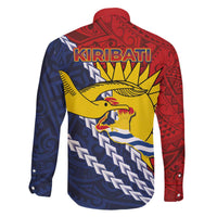 Kiribati Independence Day Family Matching Off The Shoulder Long Sleeve Dress and Hawaiian Shirt Polynesian and Melanesian Art Tattoo LT03 - Polynesian Pride