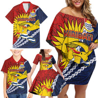 Kiribati Independence Day Family Matching Off Shoulder Short Dress and Hawaiian Shirt Polynesian and Melanesian Art Tattoo LT03 - Polynesian Pride