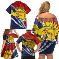 Kiribati Independence Day Family Matching Off Shoulder Short Dress and Hawaiian Shirt Polynesian and Melanesian Art Tattoo LT03 - Polynesian Pride