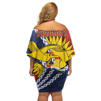 Kiribati Independence Day Family Matching Off Shoulder Short Dress and Hawaiian Shirt Polynesian and Melanesian Art Tattoo LT03 - Polynesian Pride