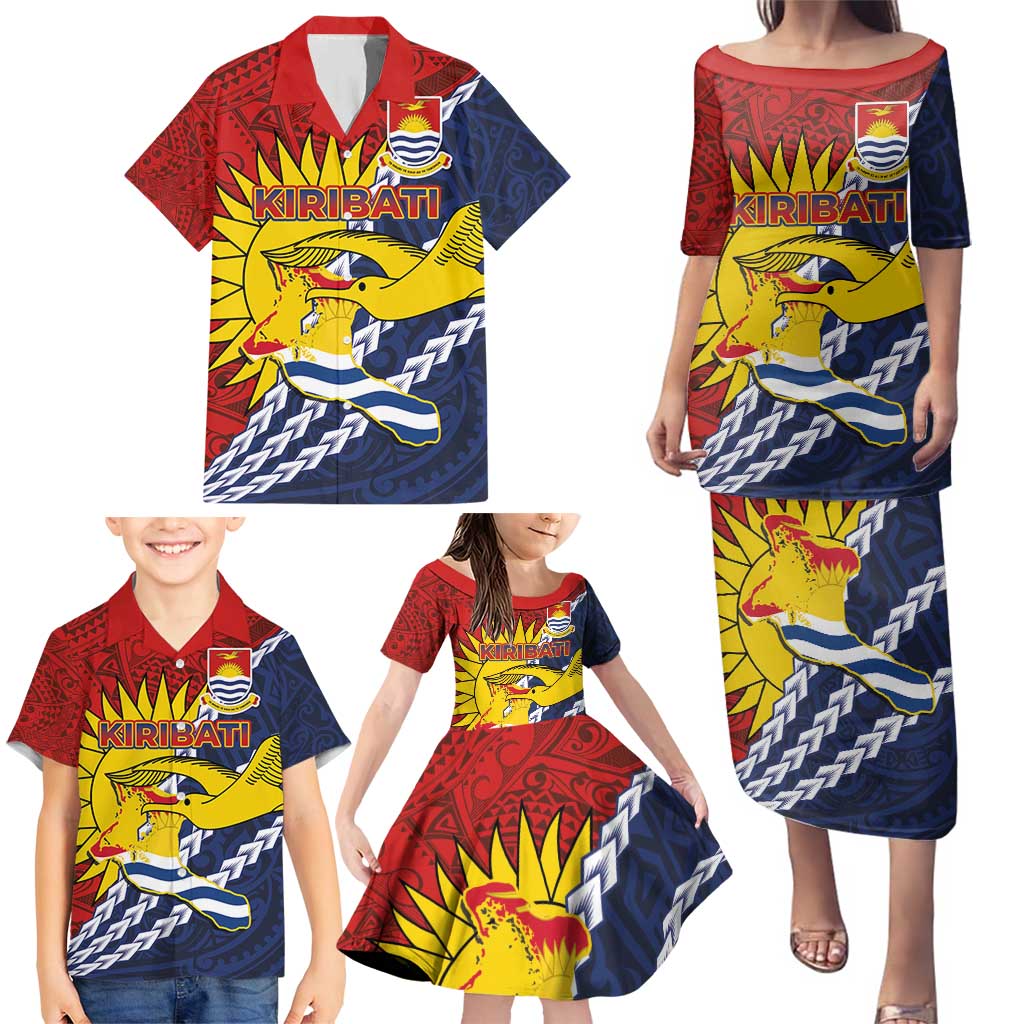 Kiribati Independence Day Family Matching Puletasi and Hawaiian Shirt Polynesian and Melanesian Art Tattoo LT03 - Polynesian Pride
