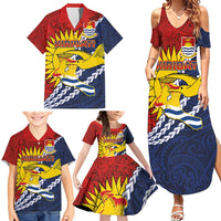 Kiribati Independence Day Family Matching Summer Maxi Dress and Hawaiian Shirt Polynesian and Melanesian Art Tattoo LT03 - Polynesian Pride