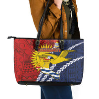 Kiribati Independence Day Leather Tote Bag Polynesian and Melanesian Art Tattoo LT03 - Polynesian Pride