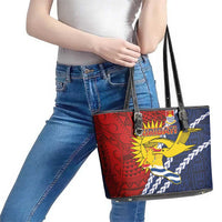 Kiribati Independence Day Leather Tote Bag Polynesian and Melanesian Art Tattoo LT03 - Polynesian Pride