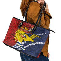 Kiribati Independence Day Leather Tote Bag Polynesian and Melanesian Art Tattoo LT03 - Polynesian Pride