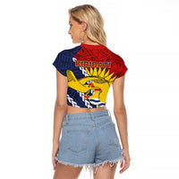 Kiribati Independence Day Raglan Cropped T Shirt Polynesian and Melanesian Art Tattoo