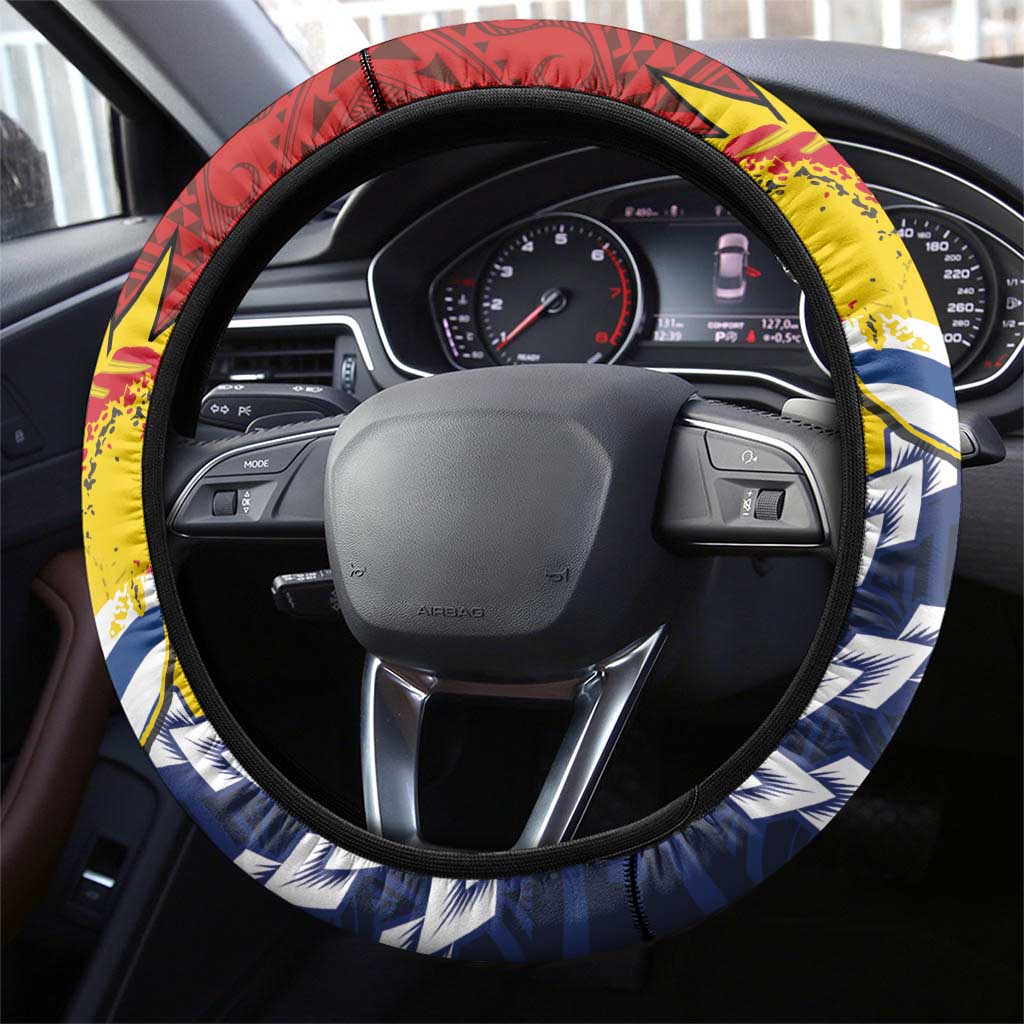 Kiribati Independence Day Steering Wheel Cover Polynesian and Melanesian Art Tattoo LT03 - Polynesian Pride