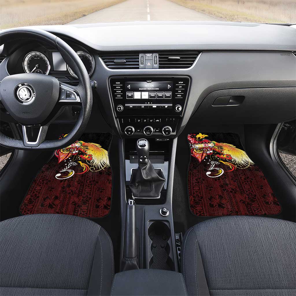 Papua New Guinea 2025 Car Mats 50th Independence Day Anniversary LT03 Set 2pcs - Front Red - Polynesian Pride