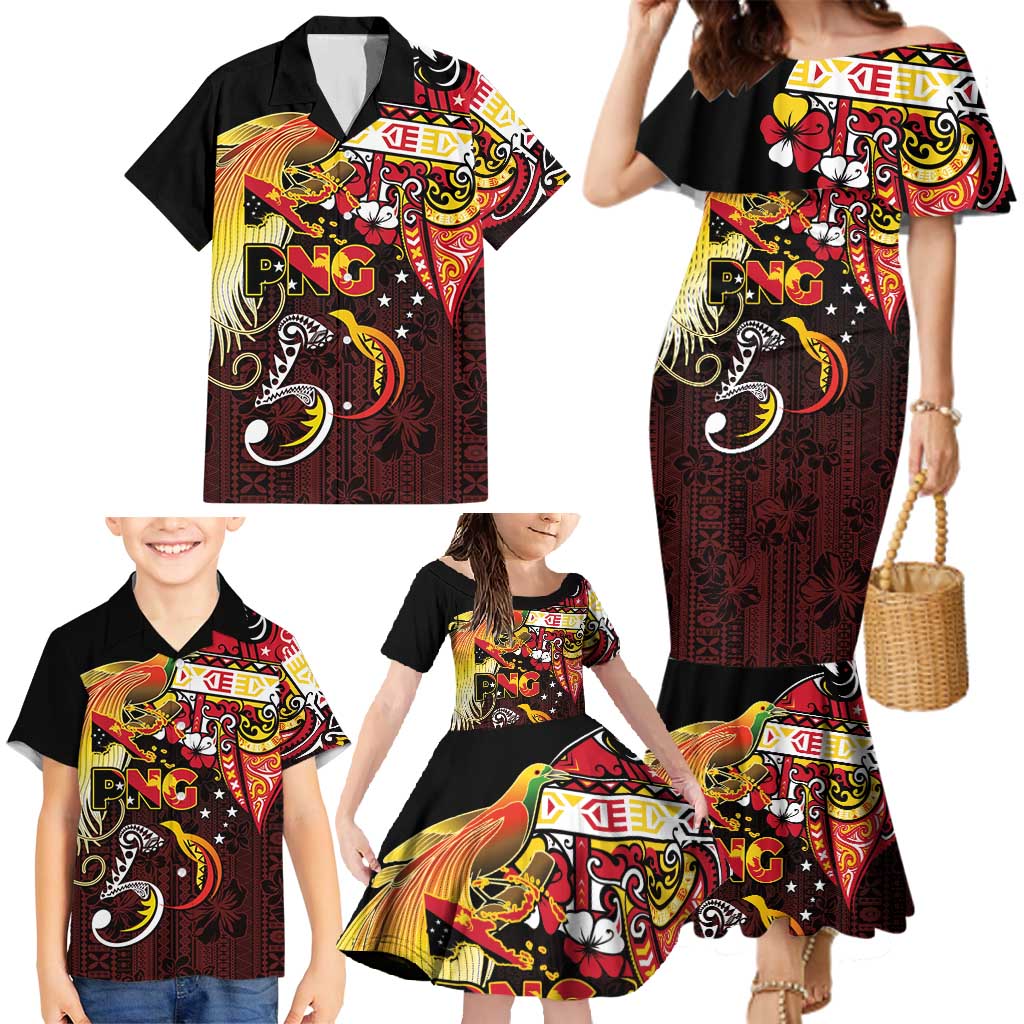 Papua New Guinea 2025 Family Matching Mermaid Dress and Hawaiian Shirt 50th Independence Day Anniversary LT03 - Polynesian Pride