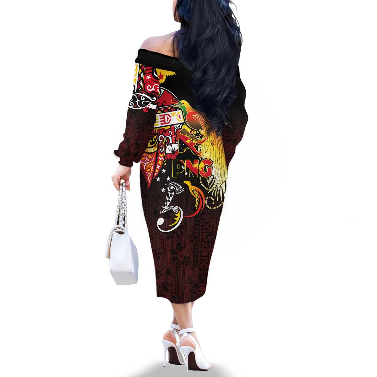 Papua New Guinea 2025 Family Matching Off The Shoulder Long Sleeve Dress and Hawaiian Shirt 50th Independence Day Anniversary LT03 - Polynesian Pride