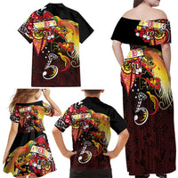 Papua New Guinea 2025 Family Matching Off Shoulder Maxi Dress and Hawaiian Shirt 50th Independence Day Anniversary LT03 - Polynesian Pride