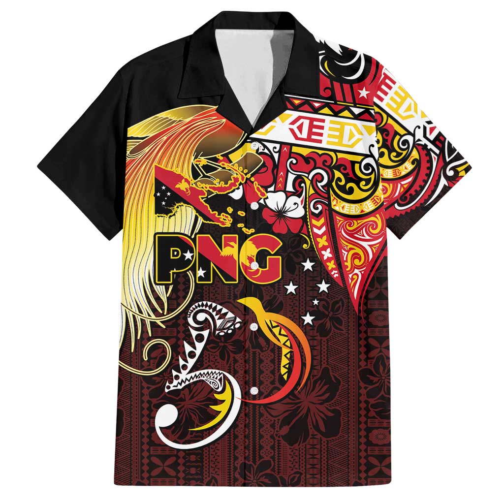 Papua New Guinea 2025 Family Matching Off Shoulder Short Dress and Hawaiian Shirt 50th Independence Day Anniversary LT03 Dad's Shirt - Short Sleeve Red - Polynesian Pride