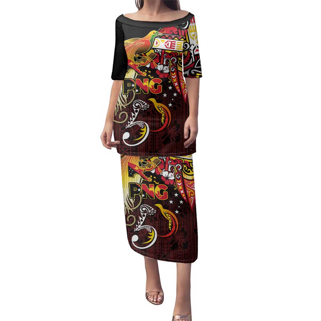 Papua New Guinea 2025 Family Matching Puletasi and Hawaiian Shirt 50th Independence Day Anniversary LT03 Mom's Dress Red - Polynesian Pride